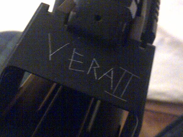 Yes, I named it Vera, it is my very favorite gun. it has extreme sentimental value.

(Vera II because my C7 when i was in basic training was Vera)